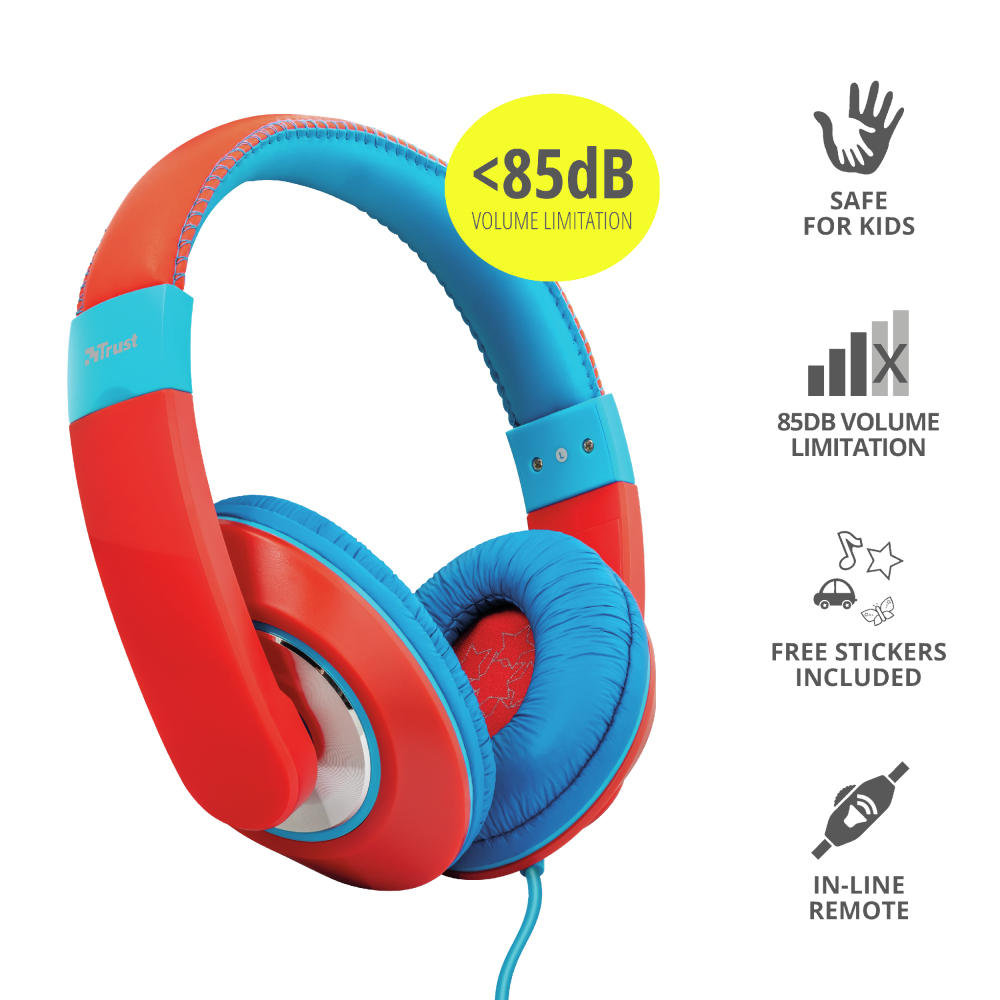 Trust 23585 headphones/headset Wired Head-band Music Blue, Red – image 5