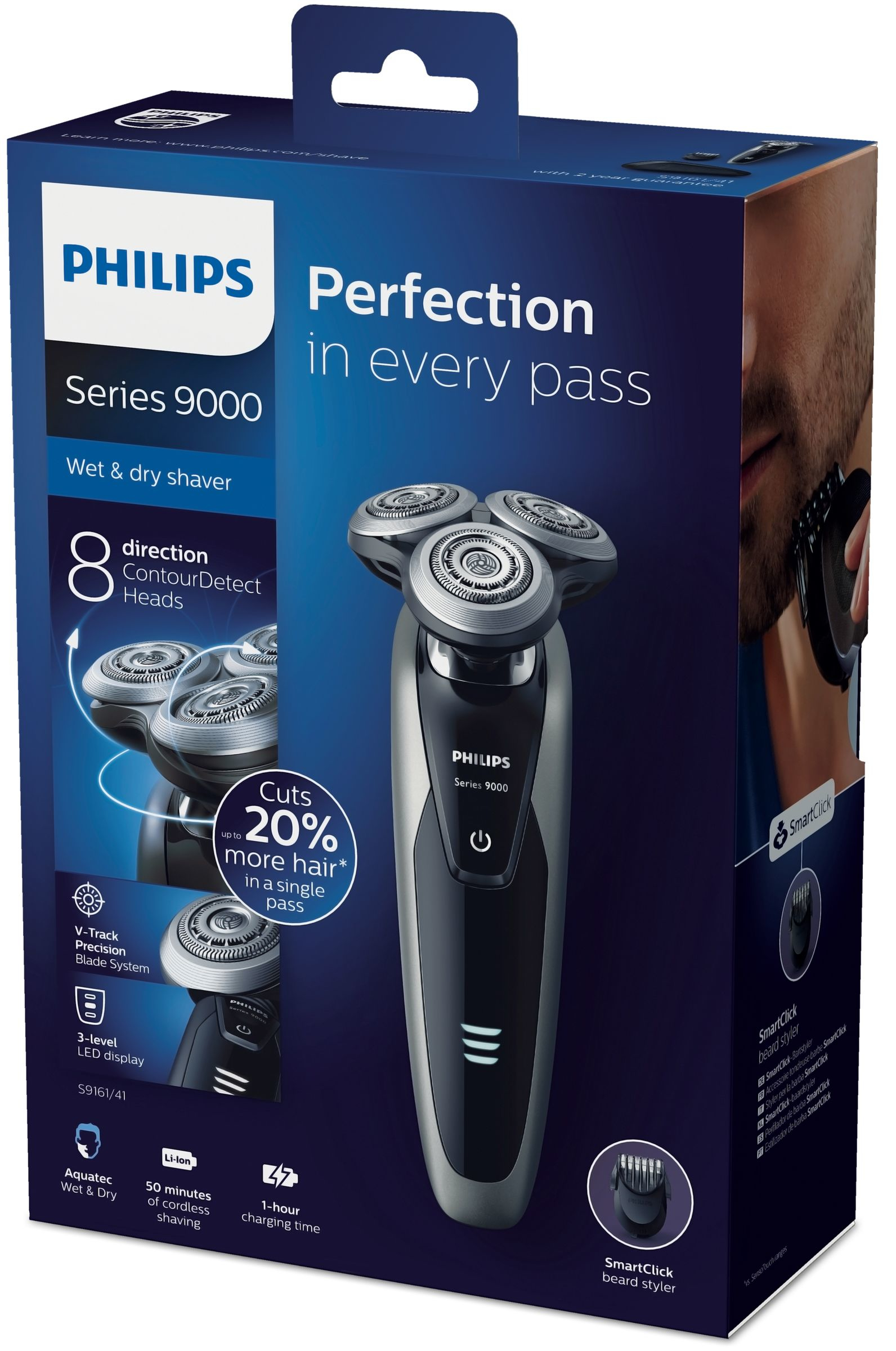 Philips SHAVER Series 9000 S9161/41 men's shaver Silver – image 2