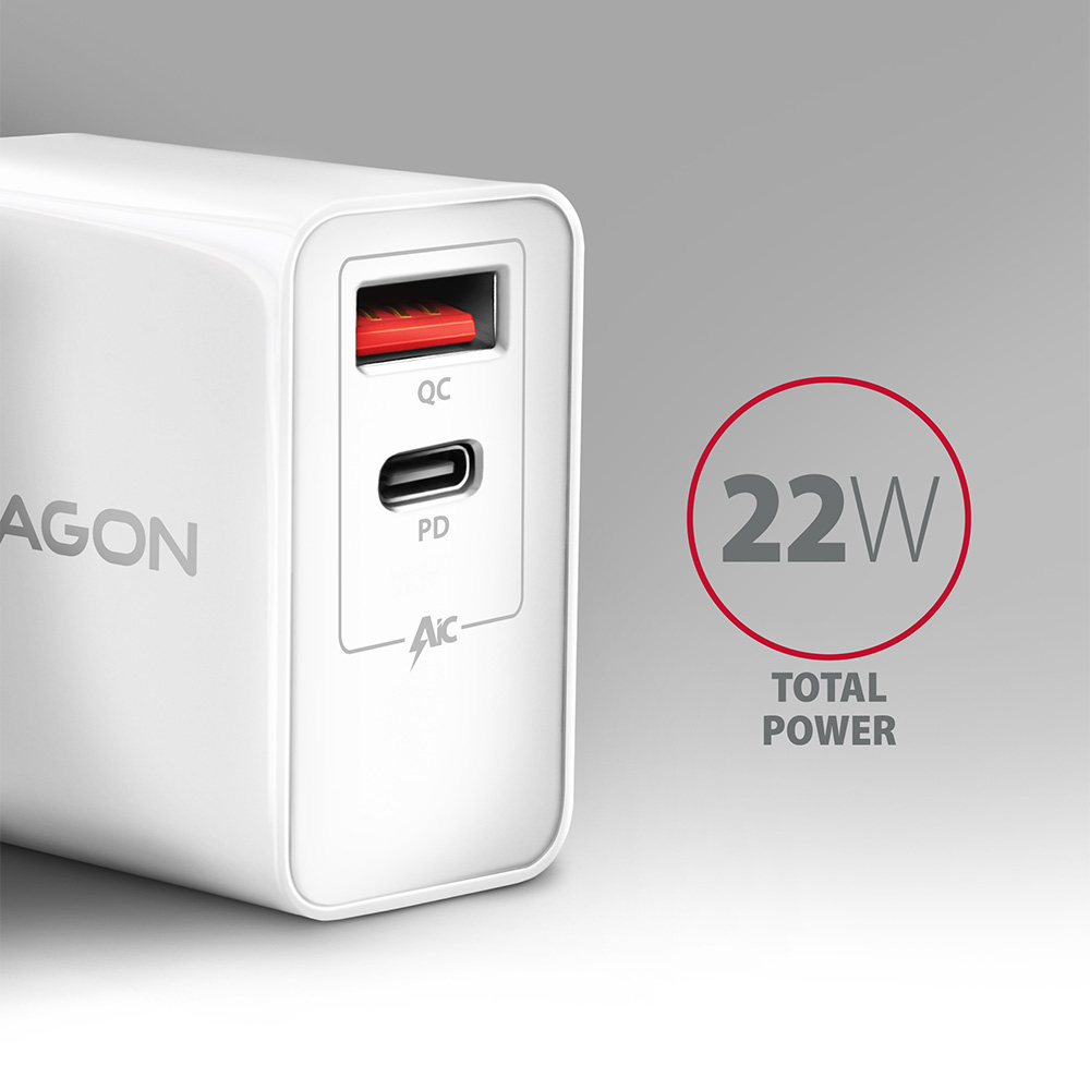 Axagon ACU-PQ22W mobile device charger Smartphone White AC Fast charging Indoor – image 2
