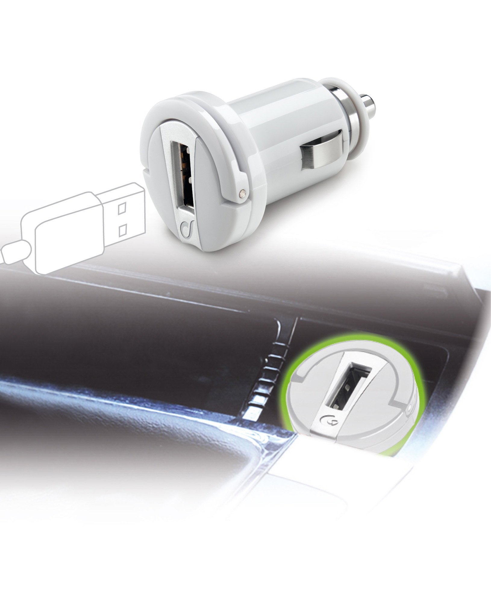 Cellularline MICROCBRUSBIPAD mobile device charger Mobile phone, MP3, MP4, Tablet White Cigar lighter Auto – image 3