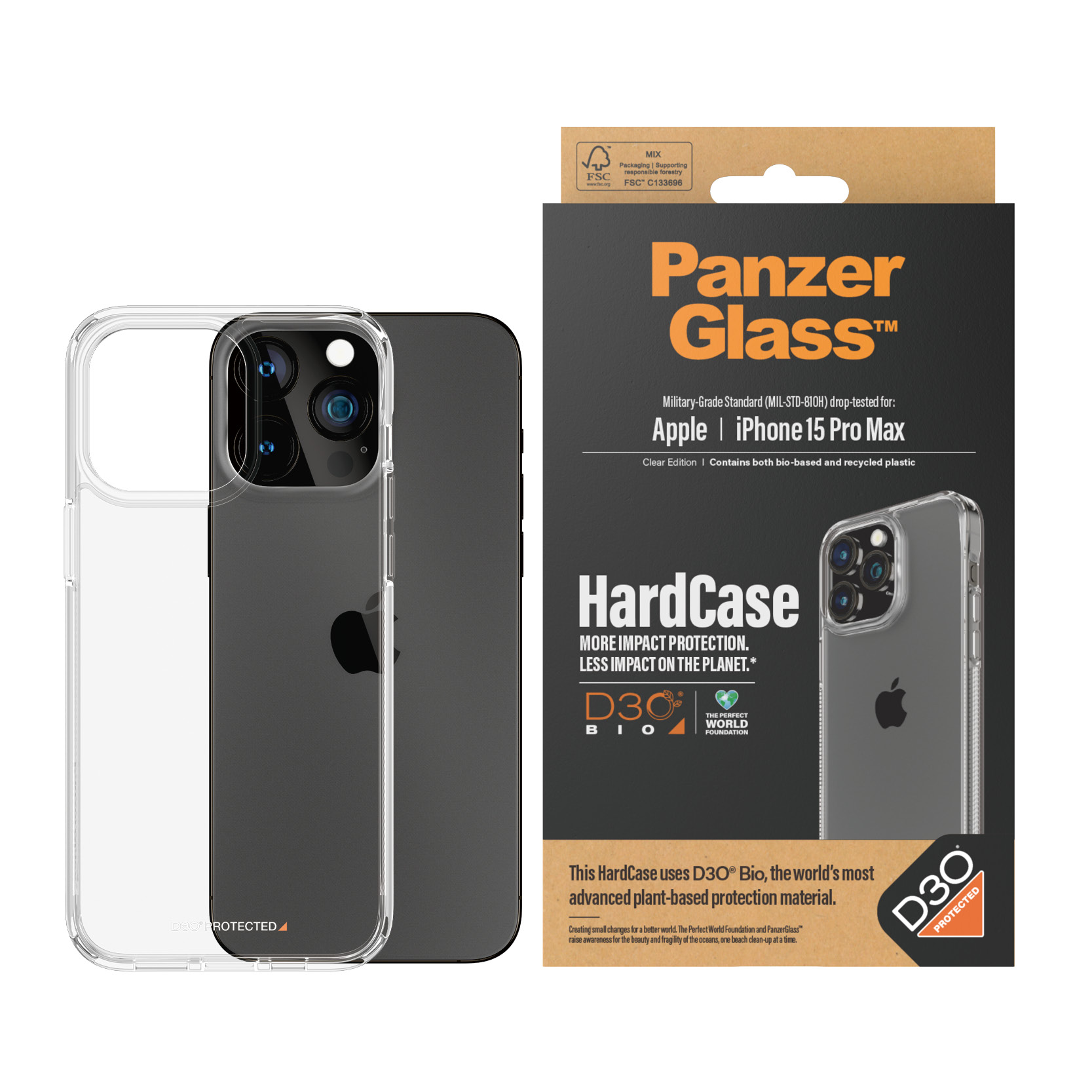PanzerGlass® HardCase Transparent w. D3O® iPhone 15 Pro Max – image 2