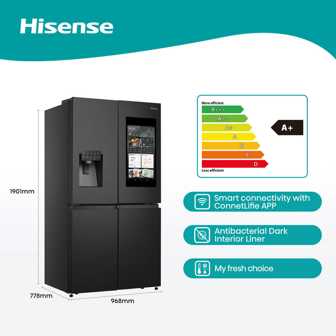 Hisense H750FSB-IDS side-by-side refrigerator Freestanding Black – image 3
