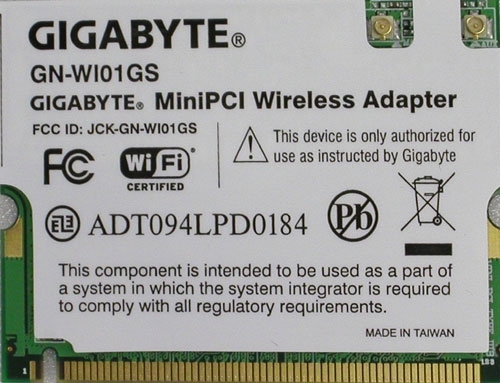 GIGABYTE GN-WI01GS network card 54 Mbit/s