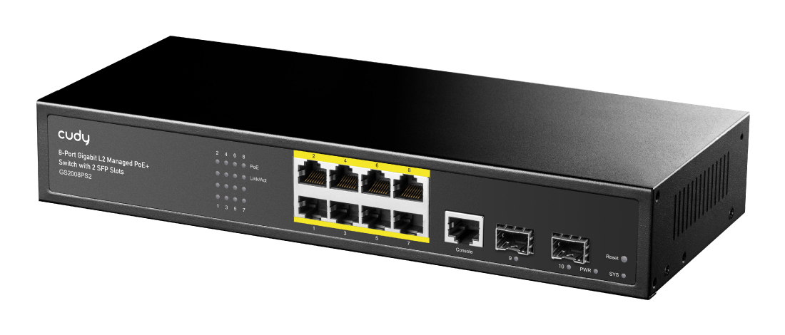 Cudy GS2008PS2 network switch Managed L2 Gigabit Ethernet (10/100/1000) Power over Ethernet (PoE) Black – image 2
