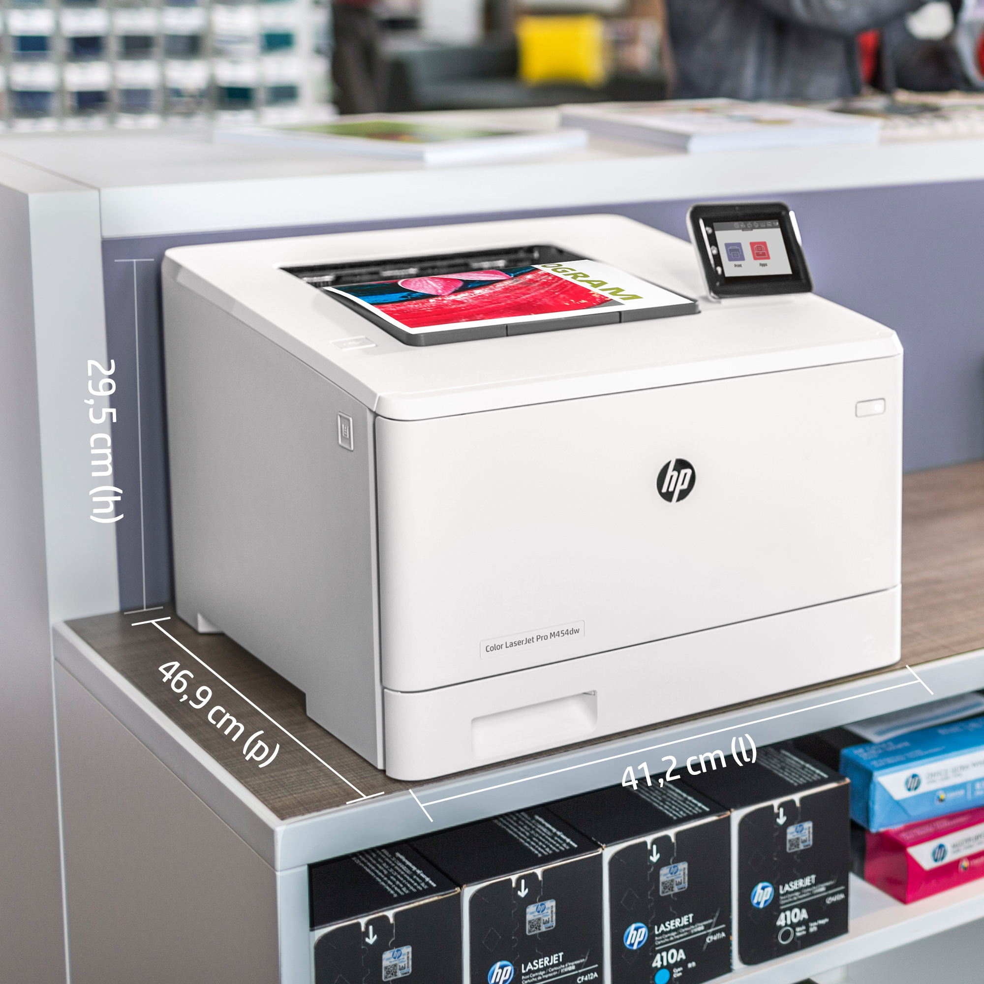 HP LaserJet Pro M454dw Wireless Color Printer, Duplex. Print technology: Laser, Maximum resolution: 600 x 600 DPI, Print s