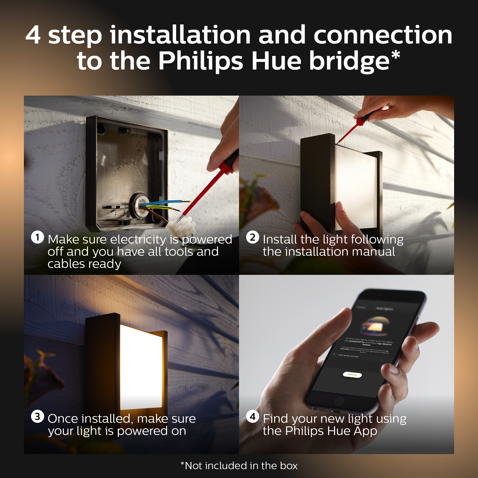 Philips by Signify Philips Hue White Fuzo Outdoor Wall Light – image 8