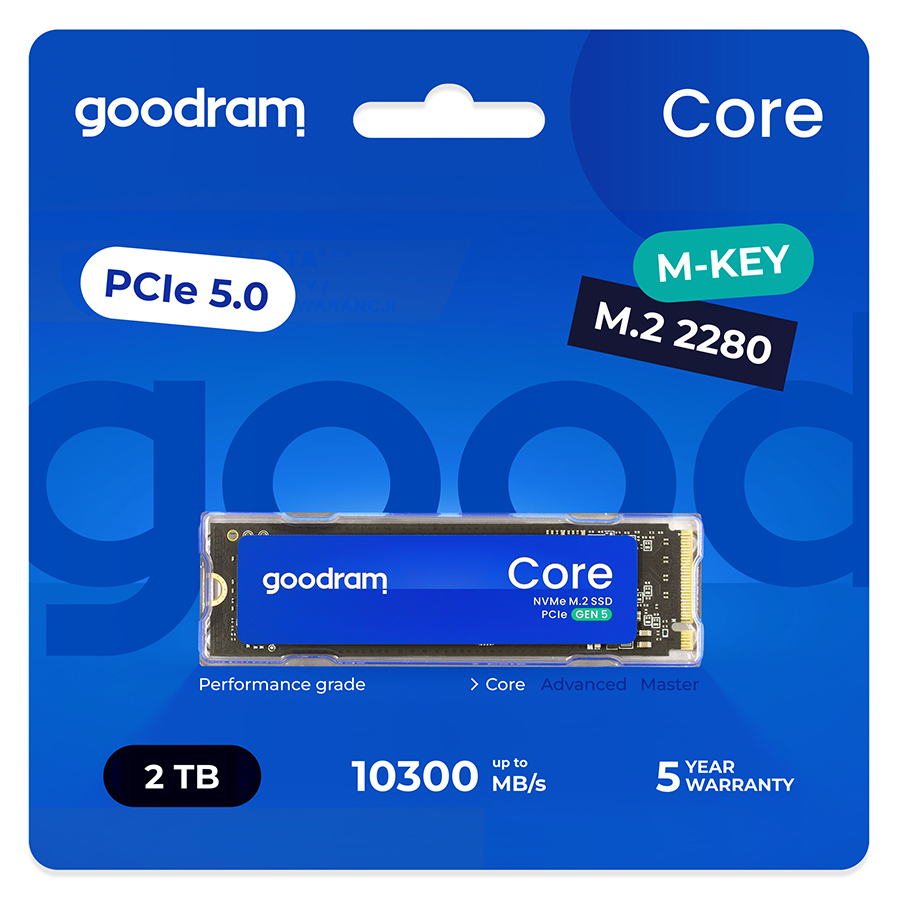 Goodram SSDR-GRC01-2K0-80 internal solid state drive 2 TB M.2 PCI Express 5.0 NVMe 3D NAND