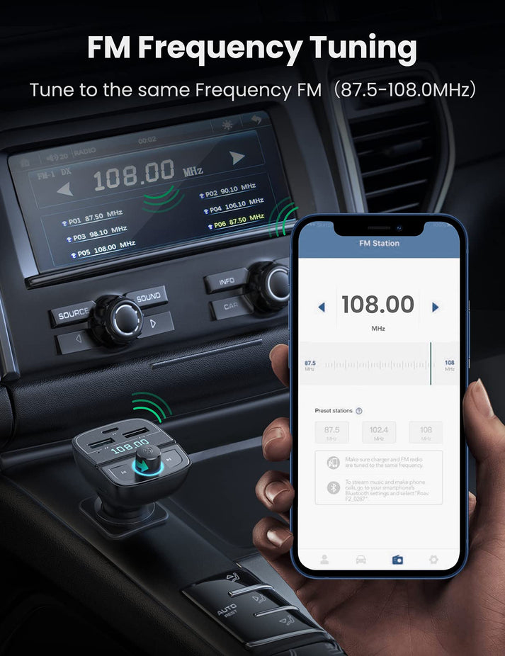 Ugreen [AI generated title] Biloplader / FM-Sender Med Bluetooth 5.0 3 Usb Porte – image 5