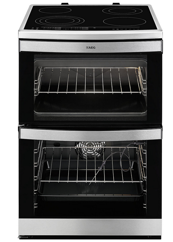 AEG 49176V-MN cooker Freestanding cooker Electric Ceramic hob Black, White