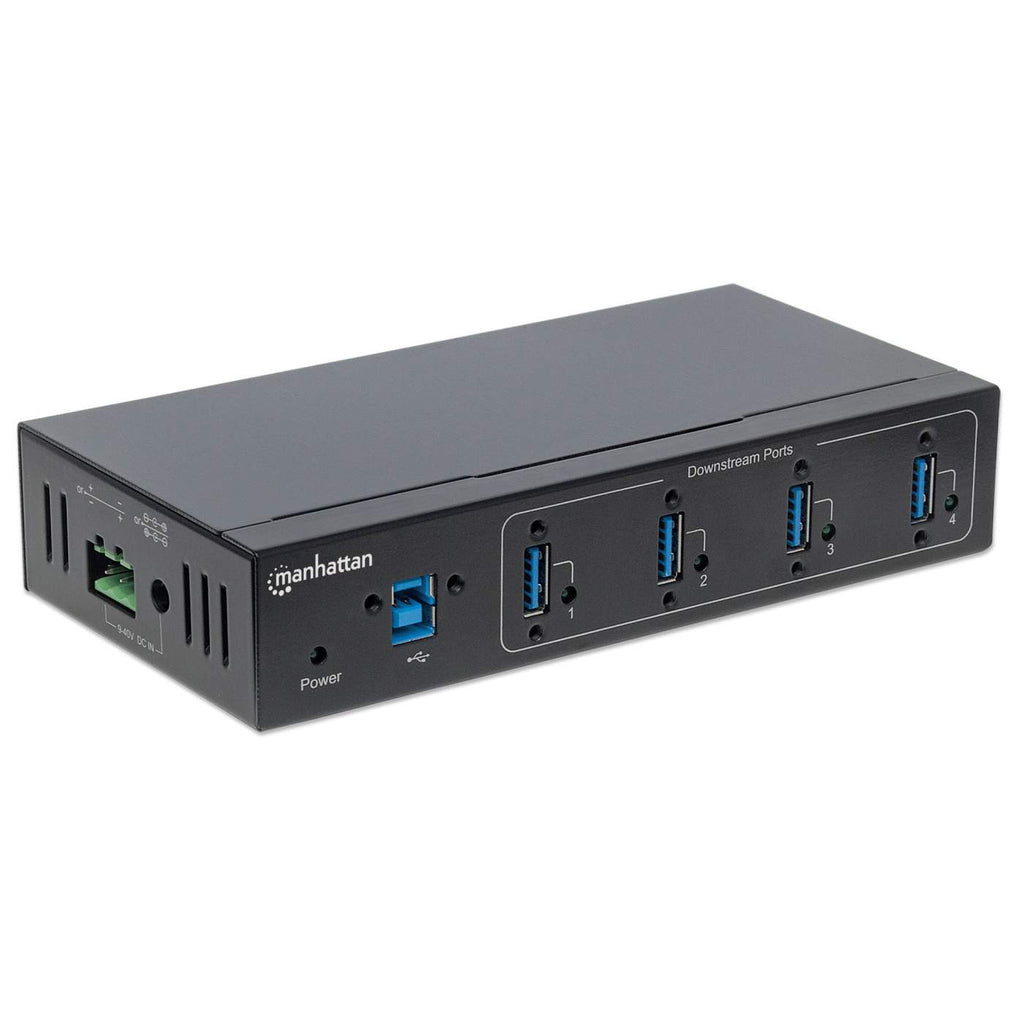 Manhattan USB-A 4-Port Hub Industrial, 4x USB-A Ports, 5 Gbps (USB 3.2 Gen1 aka USB 3.0), 20 kV ESD Protection, A/C, Bus and Terminal-Block Power Options, DIN R – image 2