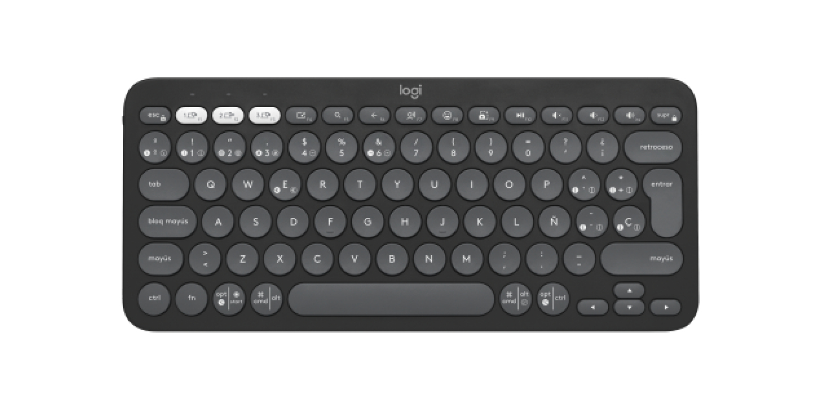 Teclado Logitech PEBBLE KEYS 2 K380S - Inalámbrico - Bluetooth - Grafito - 920-011783 Teclado Logitech PEBBLE KEYS 2 K380S - Inalámbrico - Bluetooth - Grafito - 920-011783