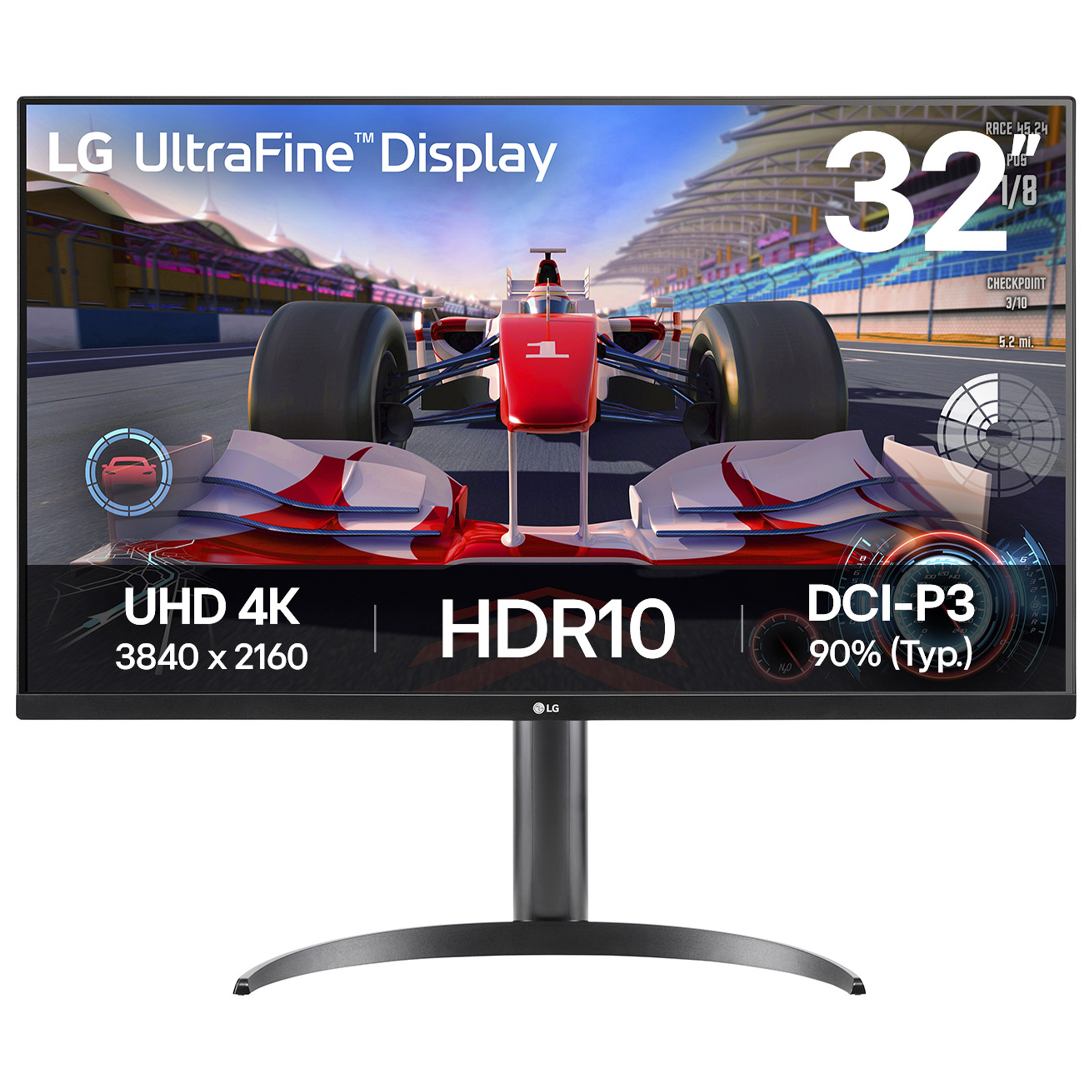 LG UltraFine 32UR500K-B - LED monitor - 32" (31.5" viewable) - 3840 x 2160 4K UHD (2160p) @ 60 Hz - VA - 250 cd/m� - 3000:1 - HDR10 - 4 ms - 2xHDMI, DisplayPort - speakers - black