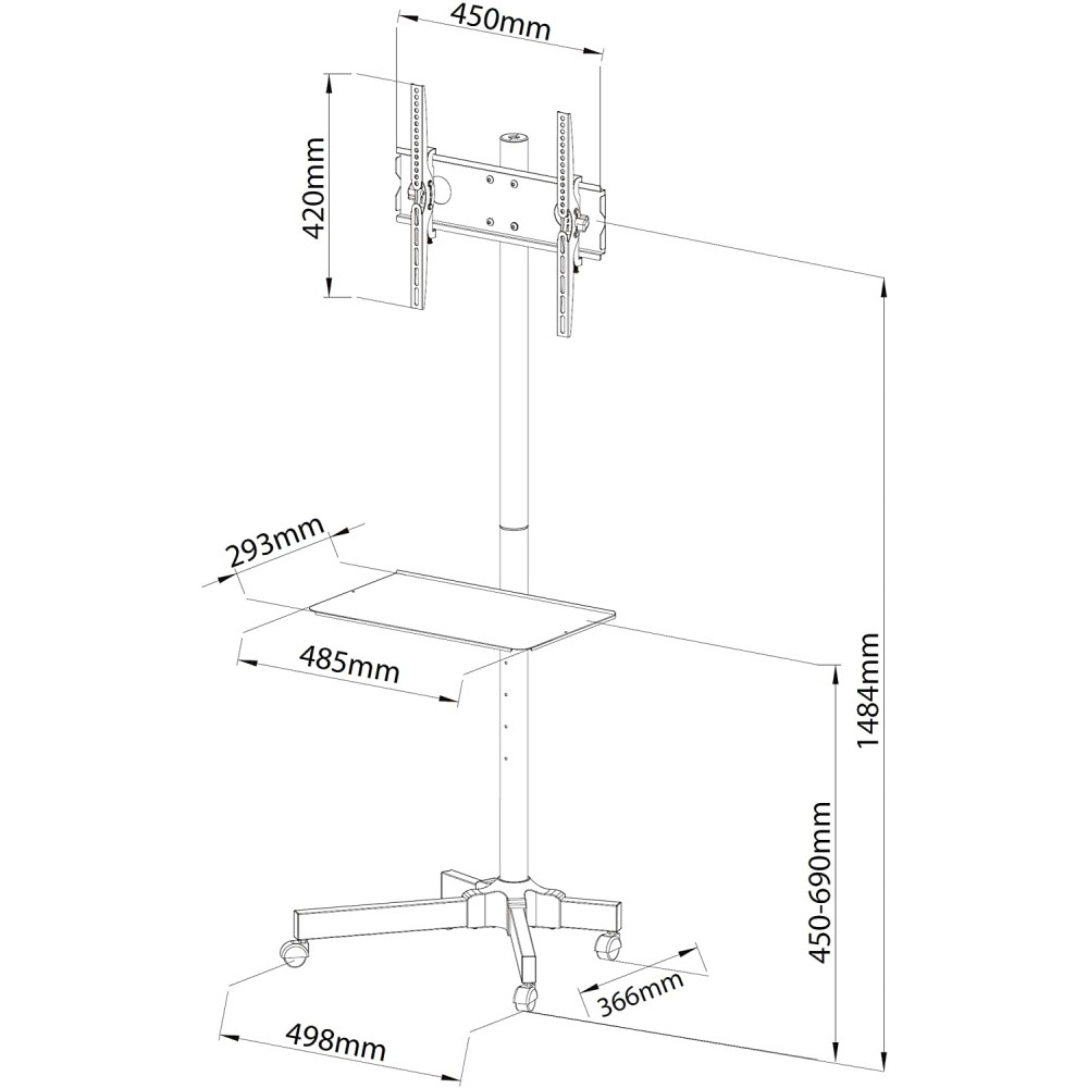 Techly Trolley Floor Stand LCD/LED/Plasma – image 3