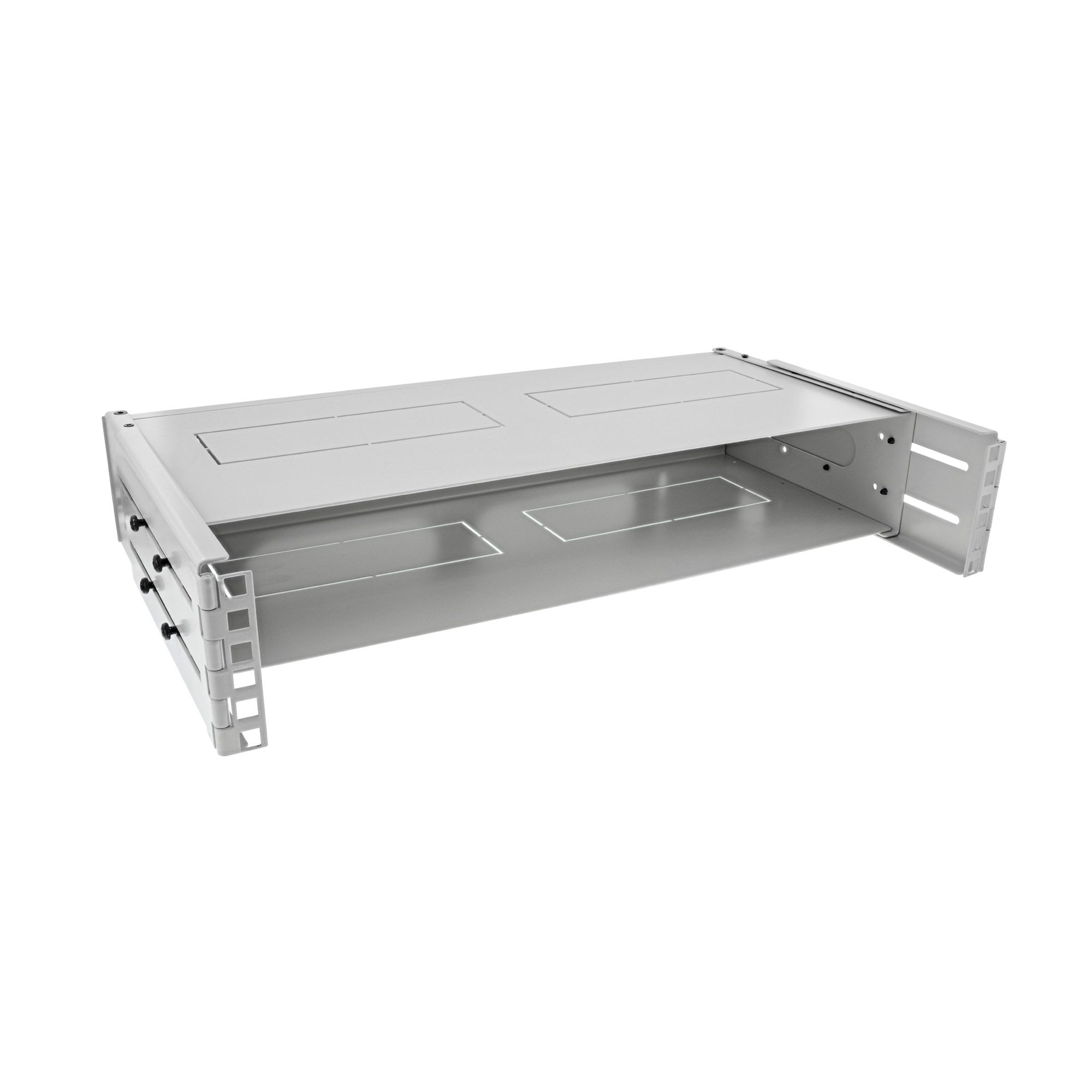 InLine 19" foldable rack, 2U, 24-40cm depth, with cover, grey