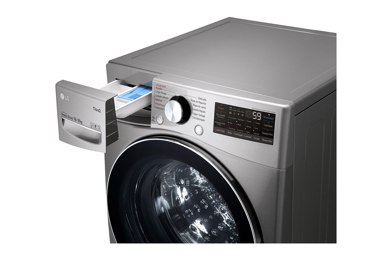 LG WD16SG2S6 washer dryer Freestanding Front-load Silver – image 5