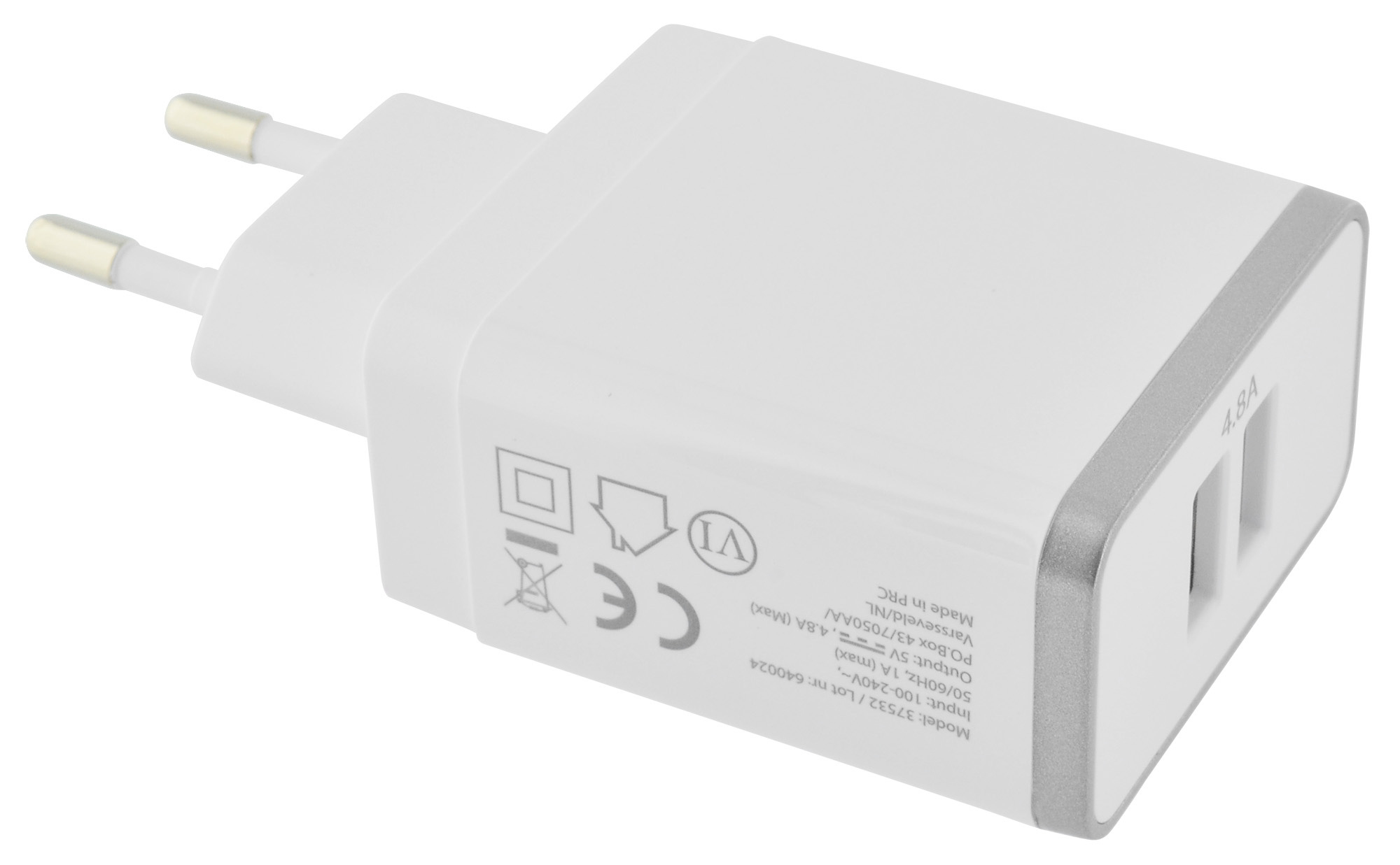 Mobiparts Wall Charger Dual USB 4.8A White – image 3
