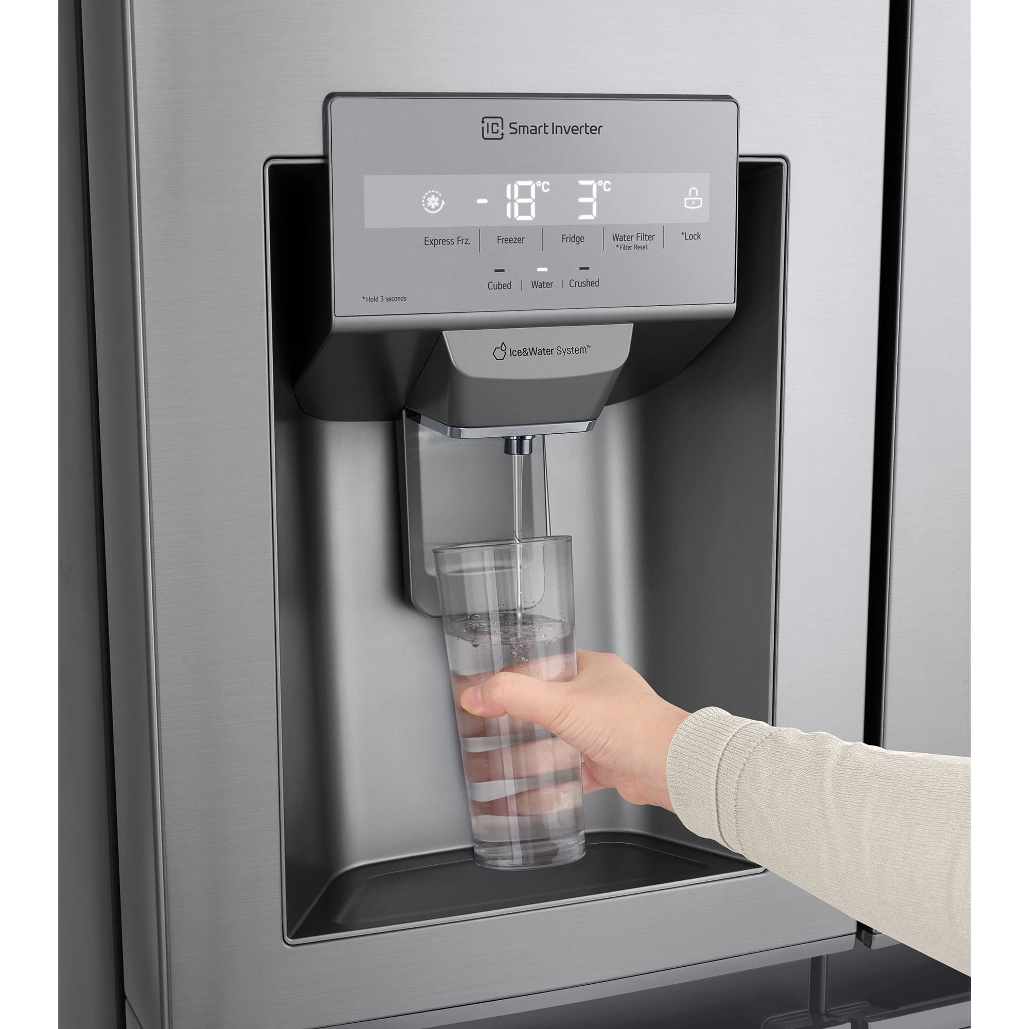 LG GSLV30PZXM side-by-side refrigerator Freestanding – image 3
