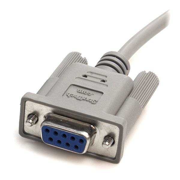 Cable de Módem Nulo de Serie Cruzado 3m Null RS232 Serial - 2x Hembra DB9 - Gris StarTech.com SCNM9FF
