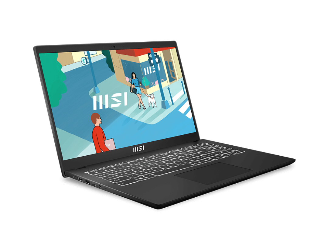 MSI Modern 15 B13M-885US Intel® Core™ i7 i7-1355U Laptop 39.6 cm (15.6") Full HD 16 GB DDR4-SDRAM 512 GB SSD Wi-Fi 6 (802.11ax) Windows 11 Pro Black