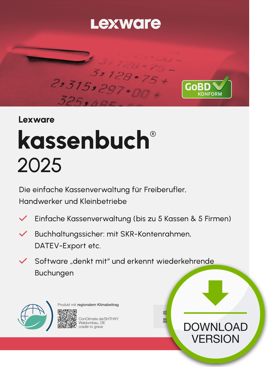 Lexware kassenbuch Version 23.00 (2025) "unbegrenzte Laufzeit" Download Contabilità 1 anno/i