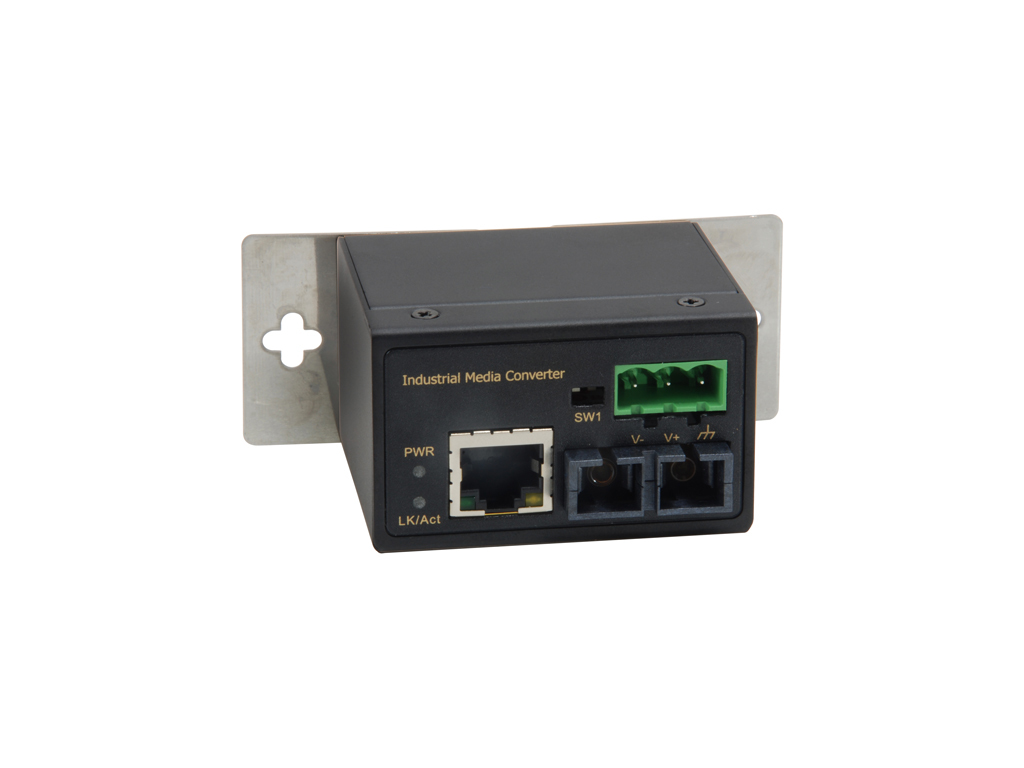 LevelOne RJ45 to SC Fast Ethernet Industrial Media Converter, Multi-Mode Fiber, 2km, -40°C to 75°C – image 3
