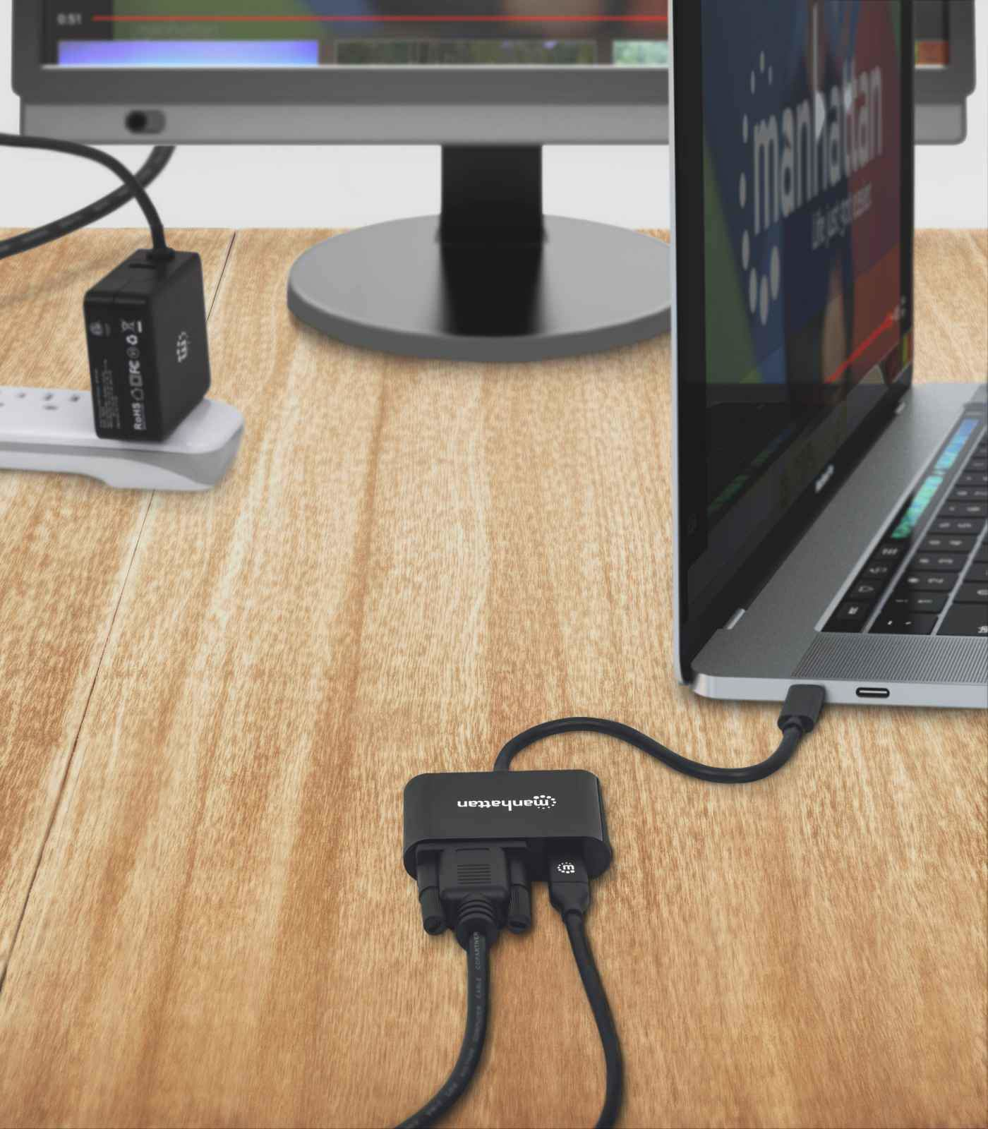 Manhattan USB-C to VGA and USB-C (inc Power Delivery), 1080p@60Hz – image 6