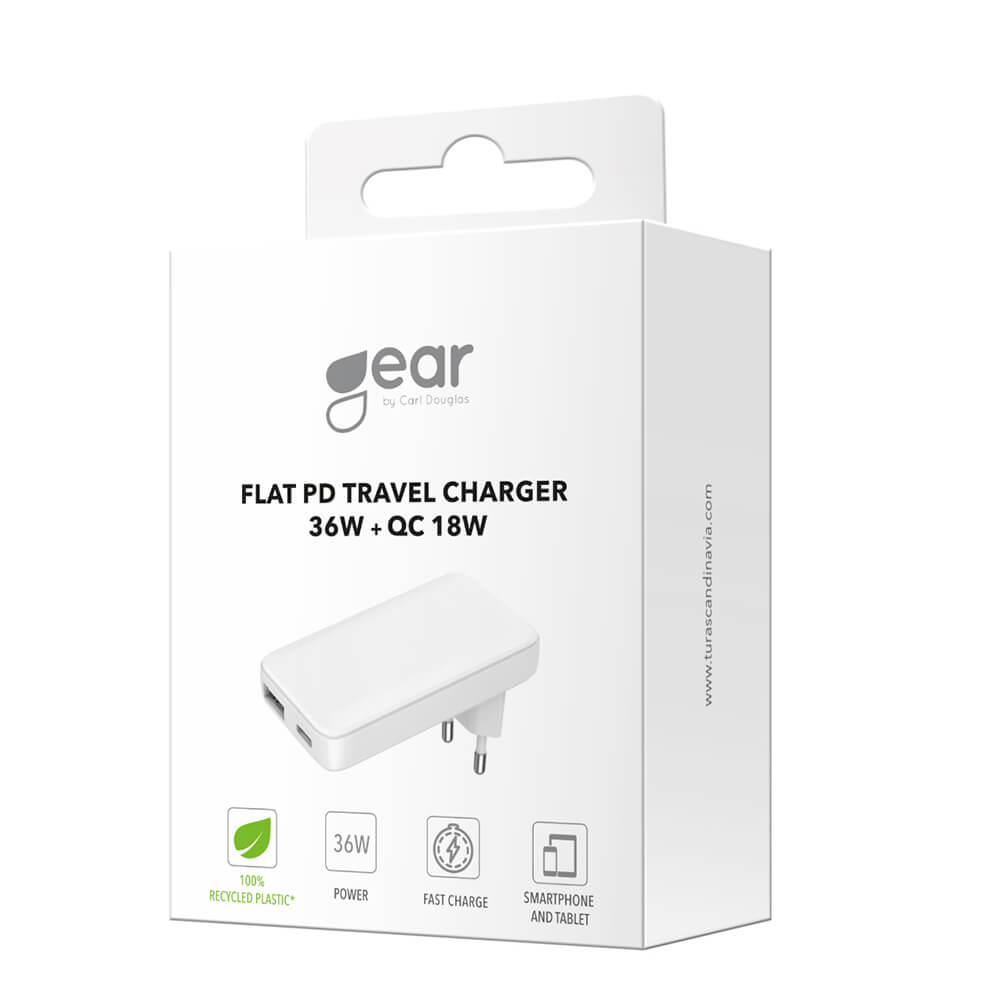 Gear Charger 220V 1xUSB-C+1xUSB-A PD/PPS 36W+QC 18W GaN White – image 2