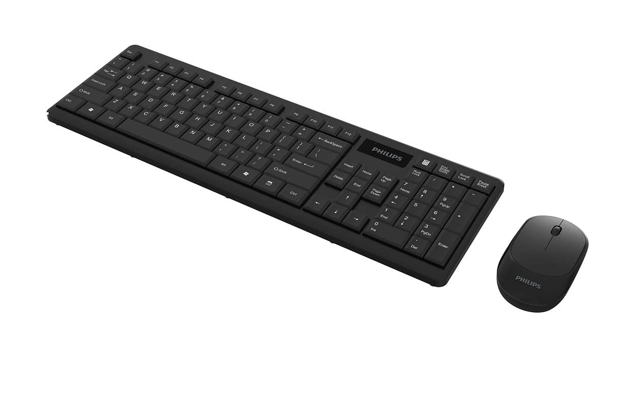 Philips SPT6314 keyboard Mouse included Universal RF Wireless English Black – image 3