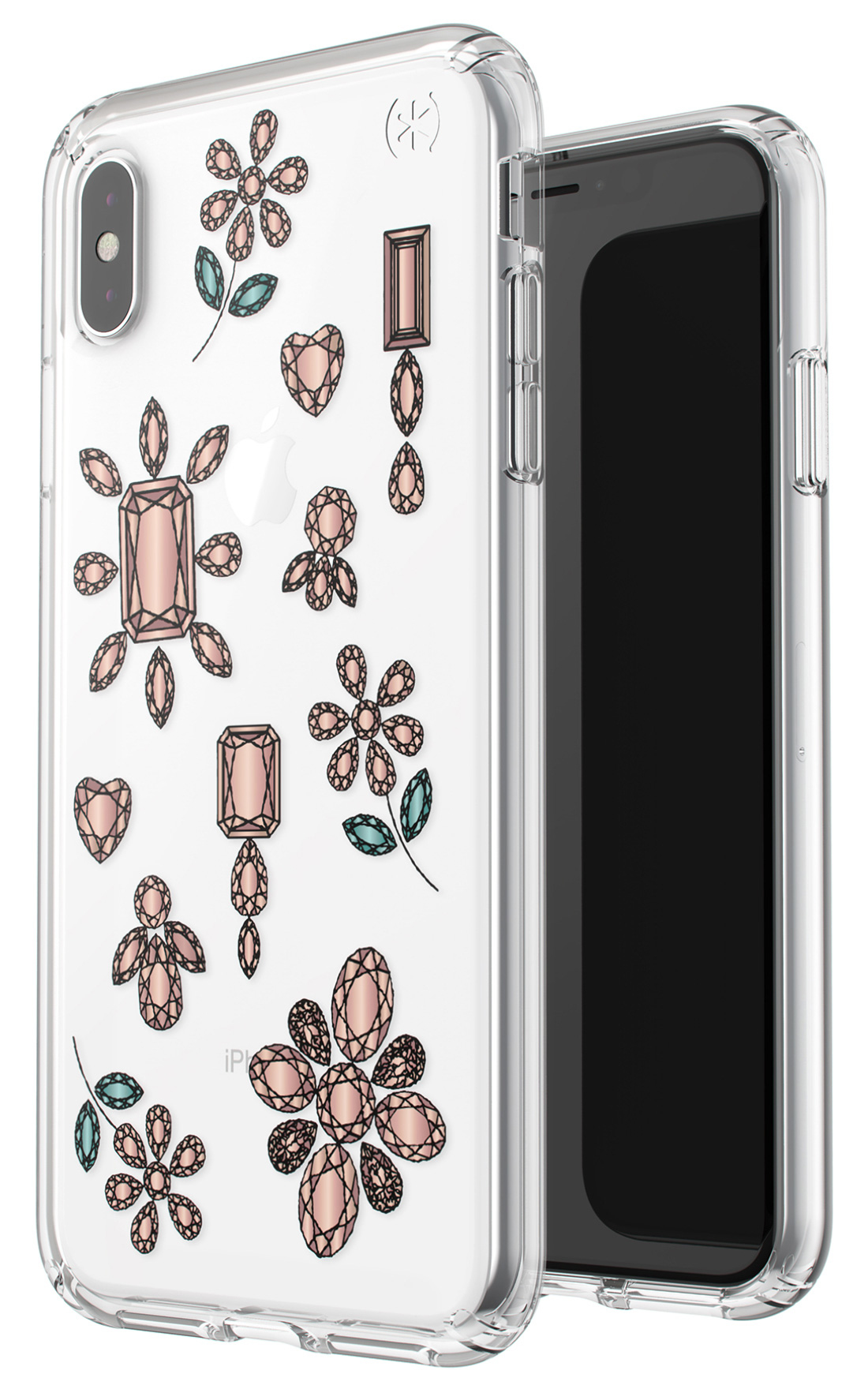 Speck Presidio Clear + Print Apple iPhone XS Max Dancingdiamonds Peach Gold/Clear – image 5