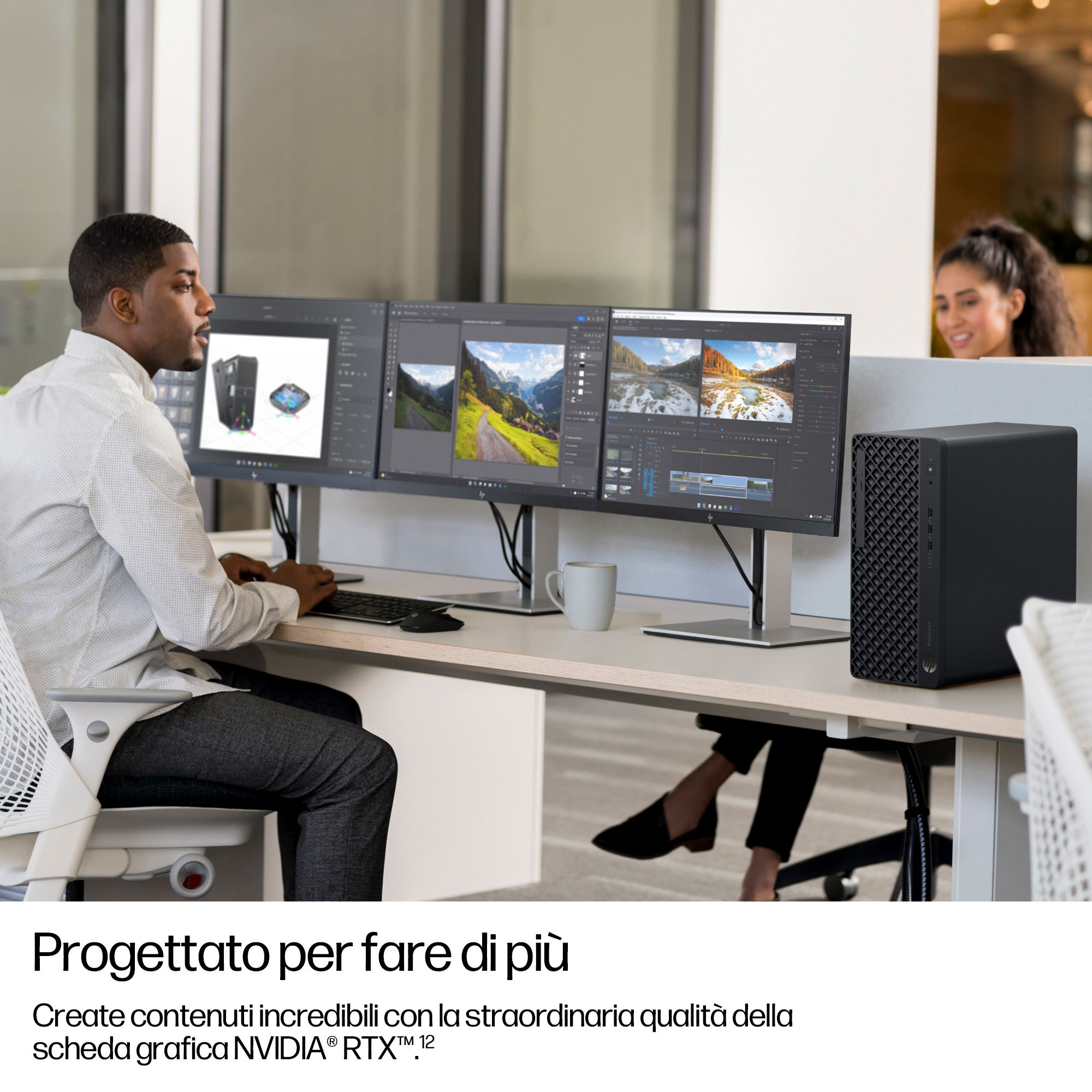 HP EliteDesk 8 Tower G1i Desktop AI PC Wolf Pro Security Edition Windows 11 Pro Nero