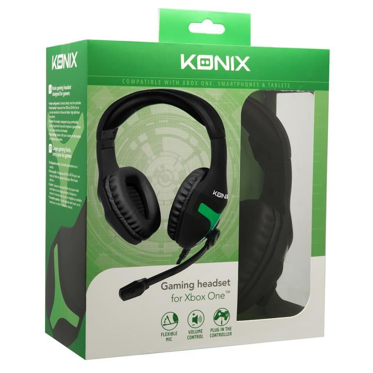 Konix 61881192008 headphones/headset Wired Head-band Gaming Black, Green – image 2