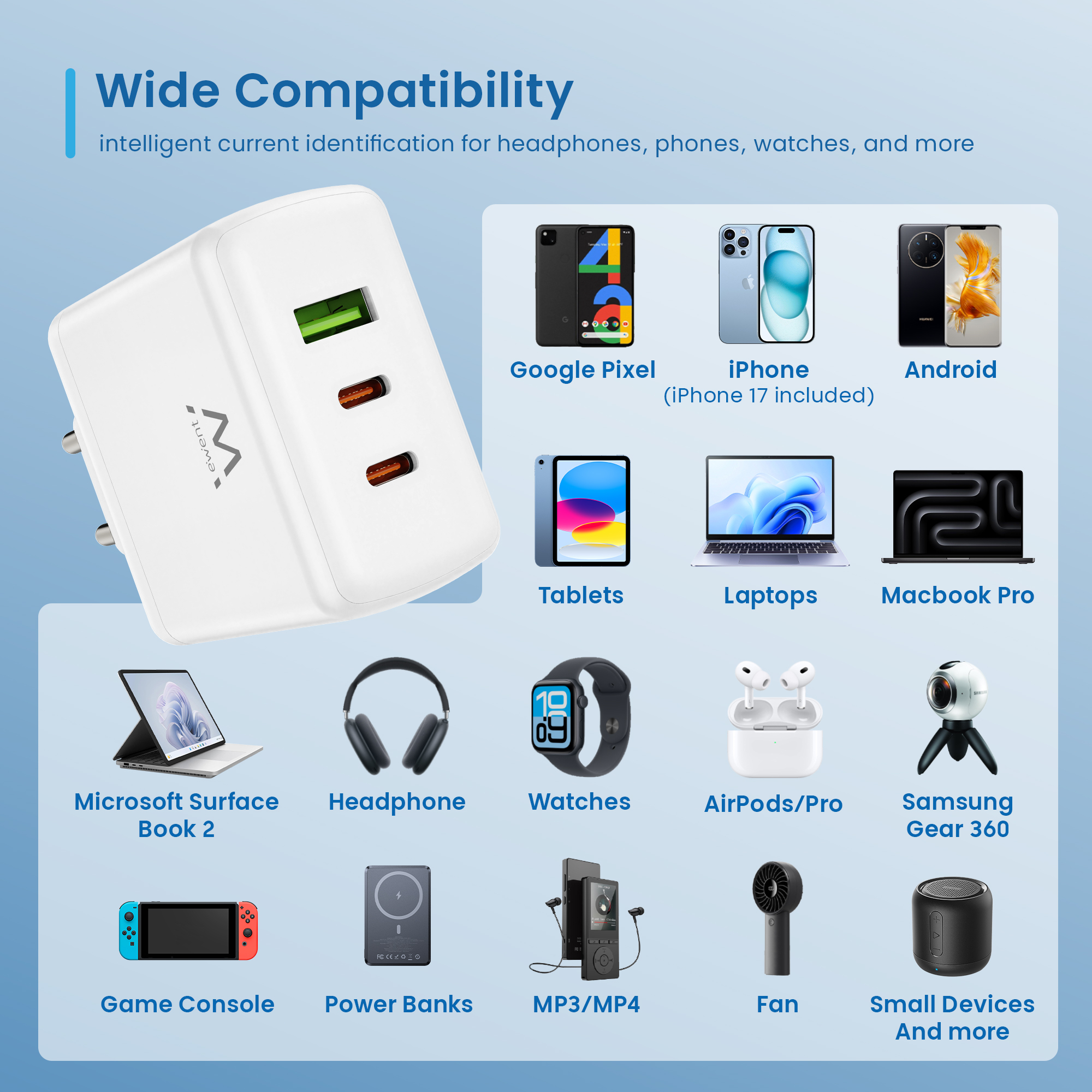 Ewent EW1333 mobile device charger Universal White AC Fast charging Indoor – image 7