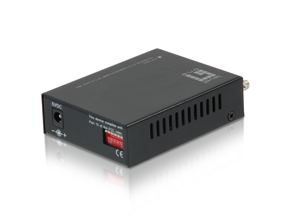 LevelOne RJ45 to ST Fast Ethernet Media Converter, Multi-Mode Fiber, 2km – image 2