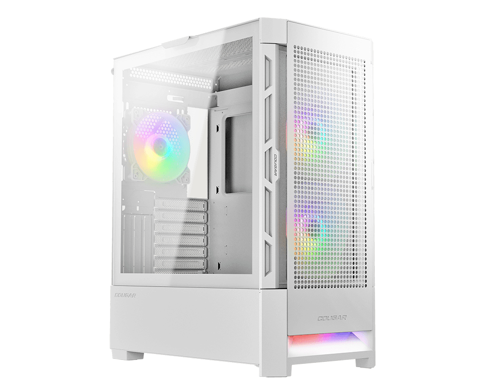 Gabinete Gamer Cougar Airface RGB - Media Torre - Mini ITX/Micro ATX/ATX/CEB - 3 Ventiladores - Panel Lateral - Blanco - 385ZD10.0005 Gabinete Gamer Cougar Airface RGB - Media Torre - Mini ITX/Micro ATX/ATX/CEB - 3 Ventiladores - Panel Lateral - Blanco - 385ZD10.0005