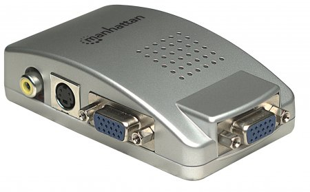 Manhattan PC TV Converter, Displays PC Monitor Signal on TV, Connects a VGA port to TV – ideal for computers without a TV-out connector, Three Year Warranty – image 2