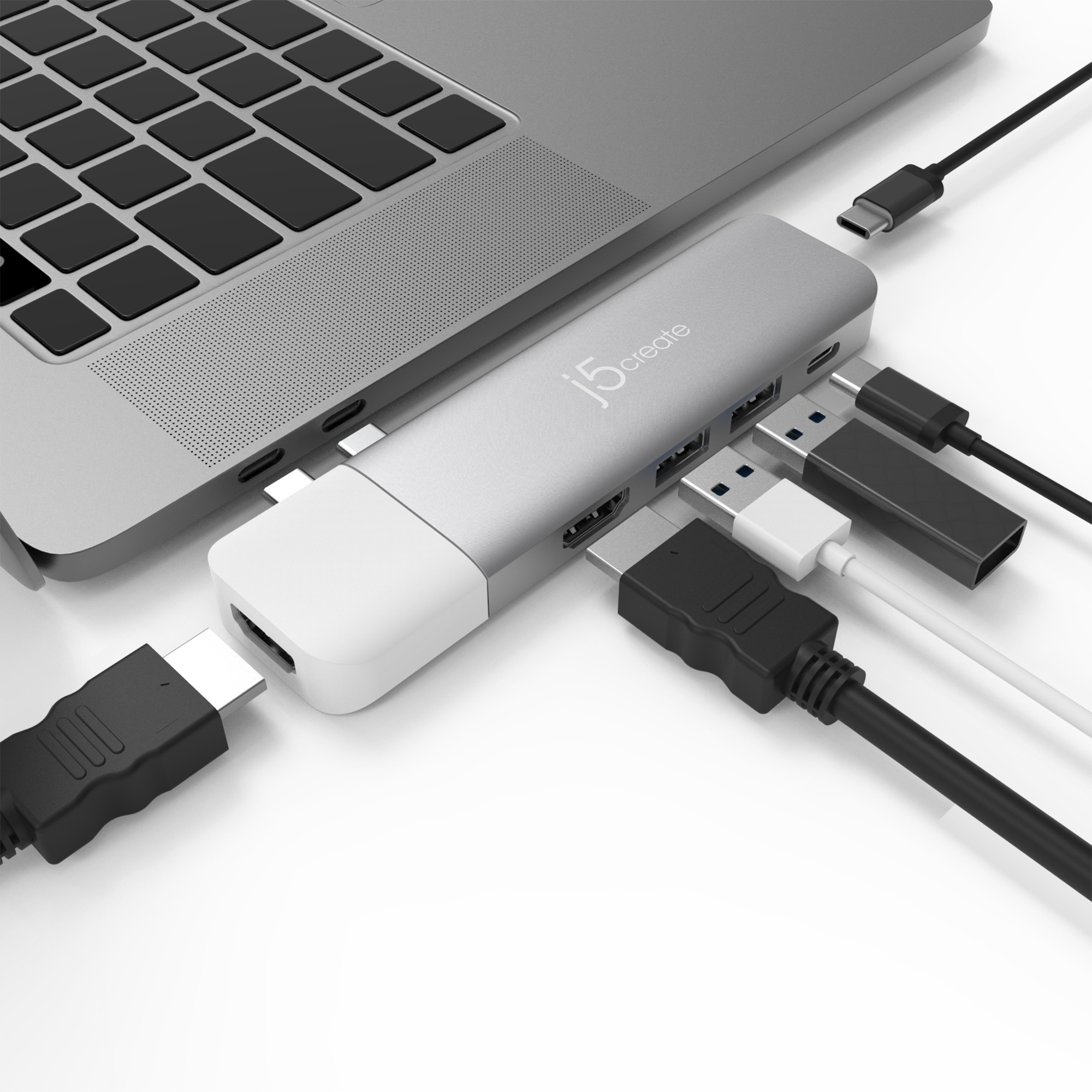 j5create JCD387 USB 3.2 Gen 1 (3.1 Gen 1) Type-C Silver, White – image 8