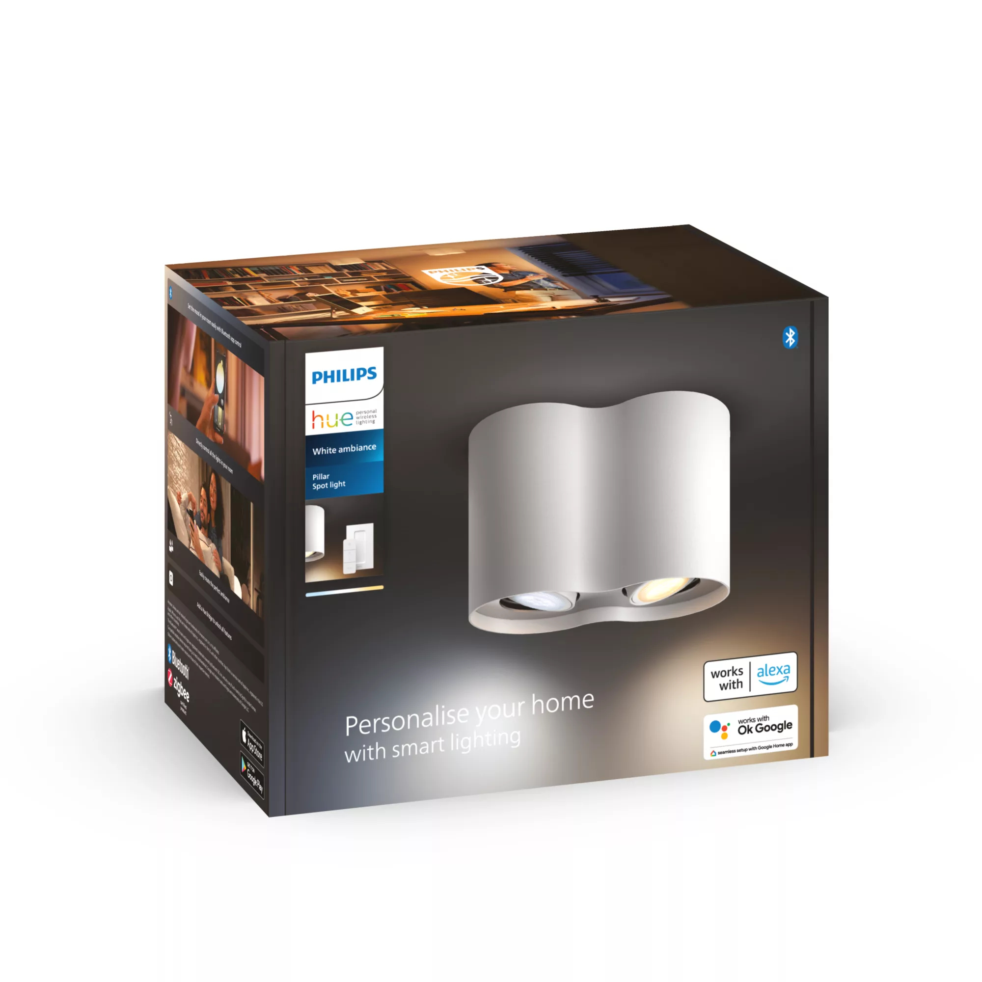Philips by Signify Philips Hue White ambience Pillar double spotlight – image 2