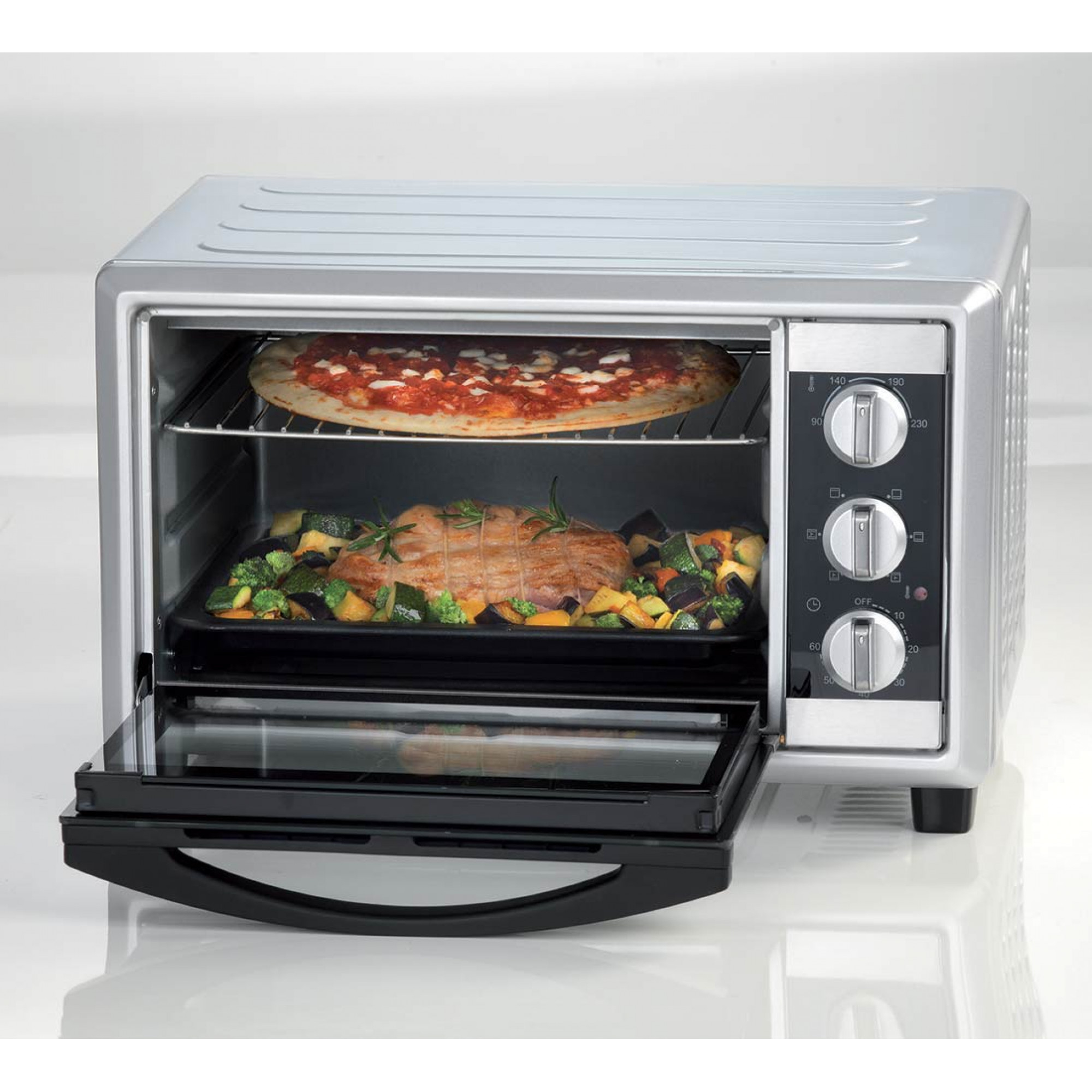 Ariete 984 Electric Ventilated Oven 30 liters - Bon Cuisine 300 - Double glass - Max temperature 230 ° - 1500 Watt - 6 cooking positions - Timer 60 ' – image 2