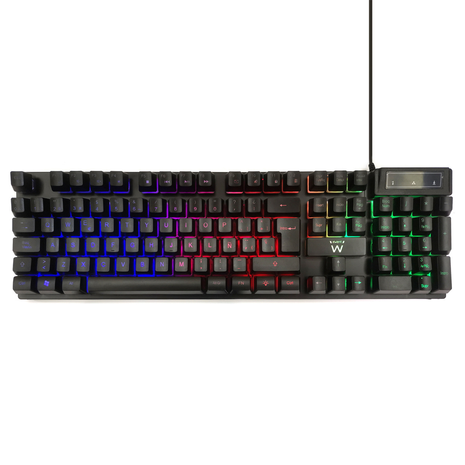 Ewent PL3318 keyboard Gaming USB QWERTY Spanish Black