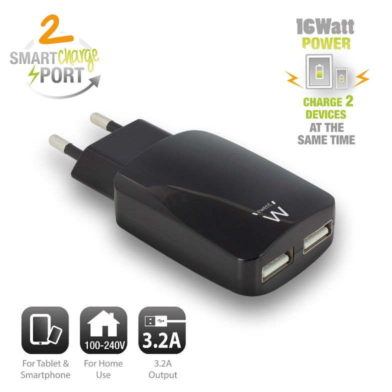 Ewent EW1312 mobile device charger Universal Black AC Indoor – image 2