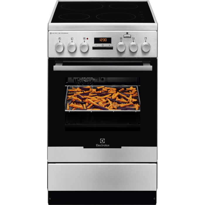 Electrolux EKI54970OX Freestanding cooker Electric Zone induction hob Black, Stainless steel – image 1