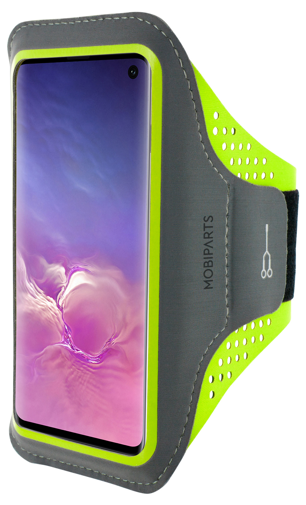 Mobiparts Comfort Fit Sport Armband Samsung Galaxy S10 Neon Green