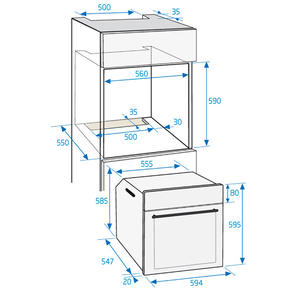 Beko BIM35401XMS 82 L Black, Stainless steel – image 2