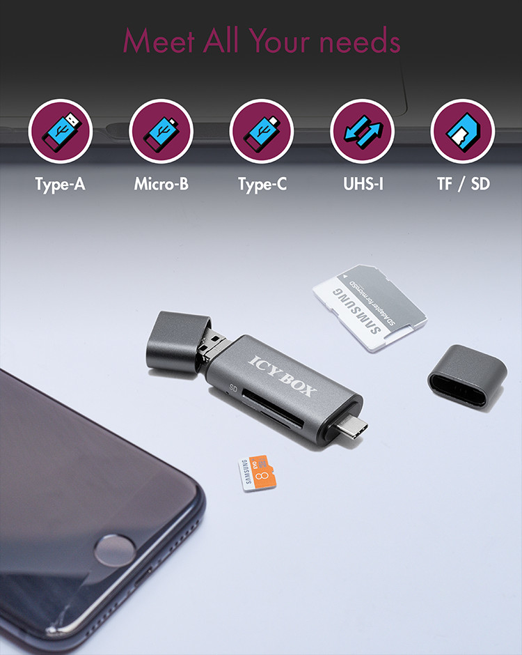 ICY BOX IB-CR200-C card reader USB 2.0 Black – image 8
