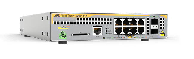 Allied Telesis x230-10GP Managed L3 Gigabit Ethernet (10/100/1000) Power over Ethernet (PoE) 1U Grey