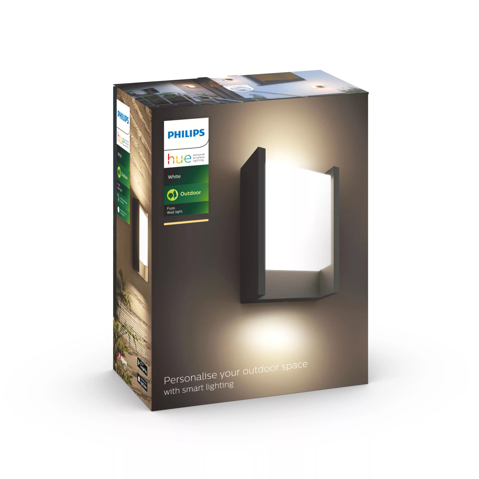 Philips by Signify Philips Hue White Fuzo Outdoor Wall Light – image 3