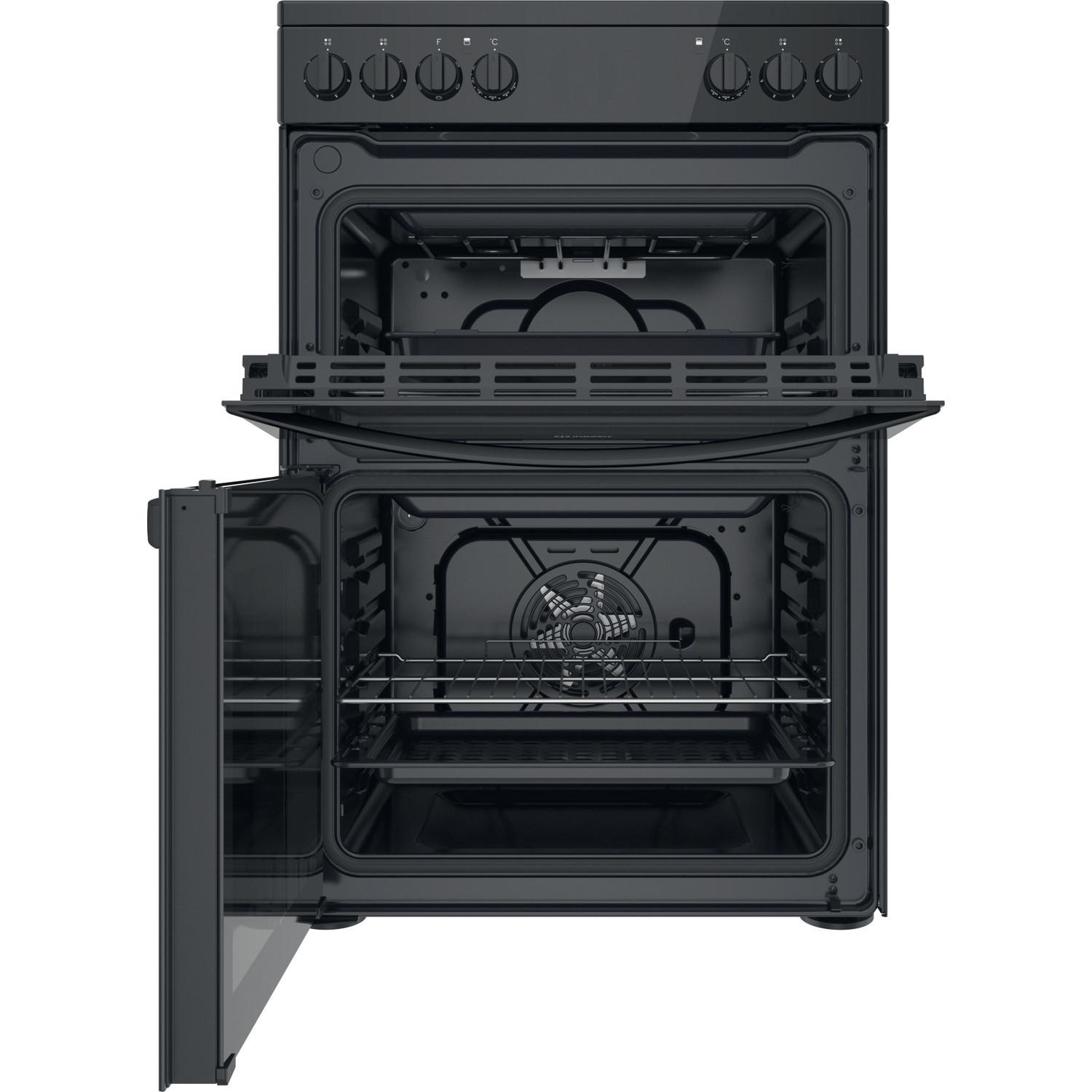 Indesit ID67V9KMB/UK cooker Freestanding cooker Electric Ceramic hob Black – image 3