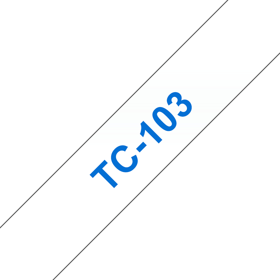 Brother TC-103 etikett-tejp Blått på transparent