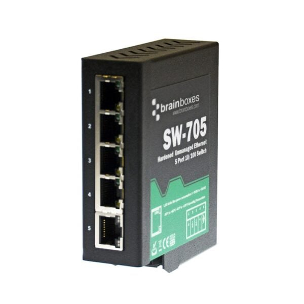 Brainboxes Hardened Industrial 5 Port 10/100 Ethernet Switch – image 4