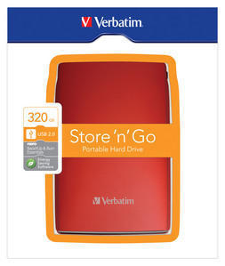 Verbatim Store 'n' Go USB 2.0 Portable Hard Drive 320GB Red – image 2